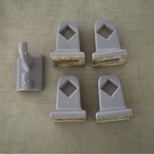 ⬇️ Lilac Purple Ceramic Wall Bathroom Towel Bar Holder Posts Brackets + Poles